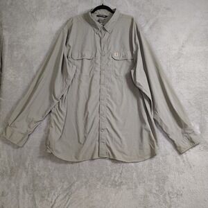Carhartt Force Shirt Mens 3XL Beige Long Sleeve Work Fishing Shirt Material‎